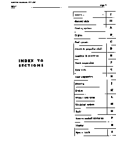 Workshop Manual Contents